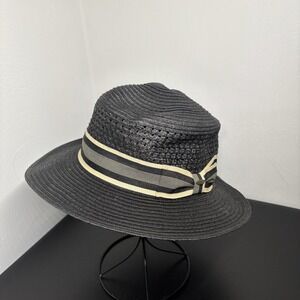 Scala Classic Men's Black 100% Straw Dorfam Pacific Company Hat‎ Size Medium